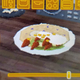Very pixelated-looking plate of pancakes
